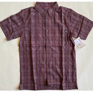Marmot Eldridge UPF 20 UpCycle Short Sleeve Plaid Button Down Shirt Whiskey